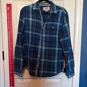 Original Penguin Blue Plaid Button Down Shirt